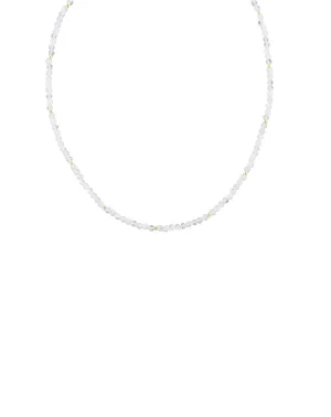 White Moonstone Rondelle Necklace