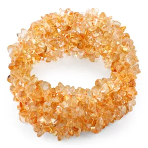 Wide Chips Citrine (Heating) Elastic Bracelet